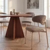 ARIA Lot de 2 chaises en tissu pieds beiges