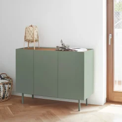 ARISTA Buffet en bois 3 portes 3 tiroirs L110cm