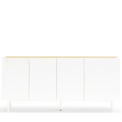 ARISTA Buffet en bois 4 portes 3 tiroirs L165cm