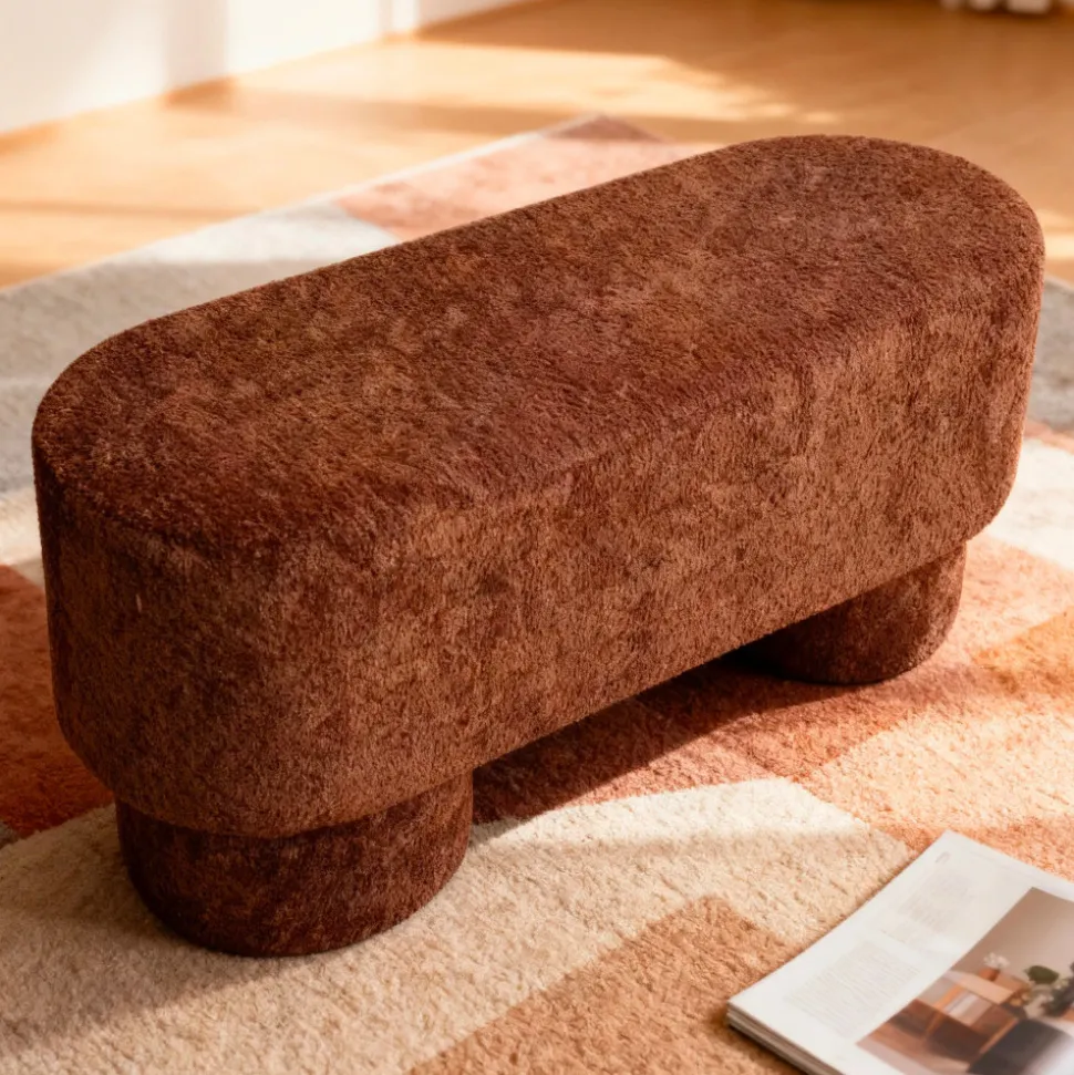 ARLO Banc arrondie en tissu bouclette L92cm
