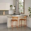 ARNO Lot de 2 chaises de bar en tissu et métal H66cm