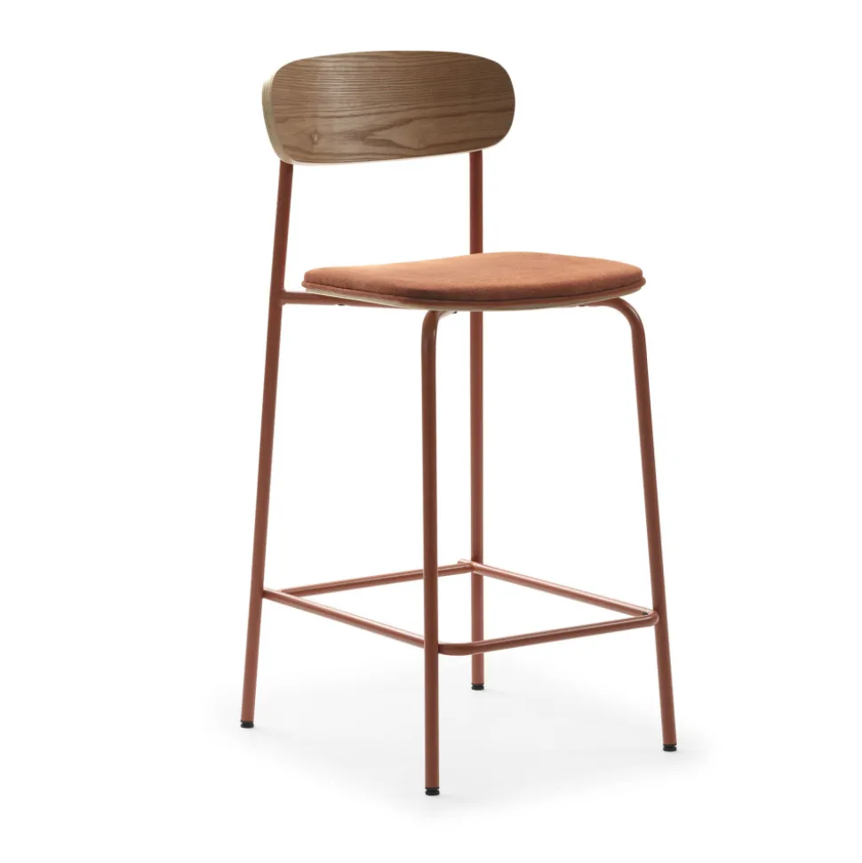 ARNO Lot de 2 chaises de bar en tissu et métal H66cm