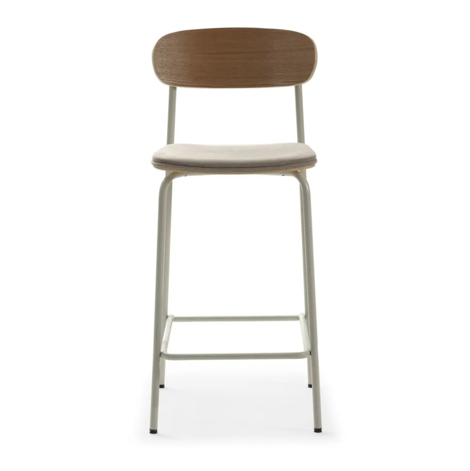 ARNO Lot de 2 chaises de bar en tissu et métal H66cm