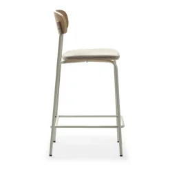ARNO Lot de 2 chaises de bar en tissu et métal H66cm