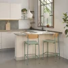 ARNO Lot de 2 chaises de bar en tissu et métal 66 cm