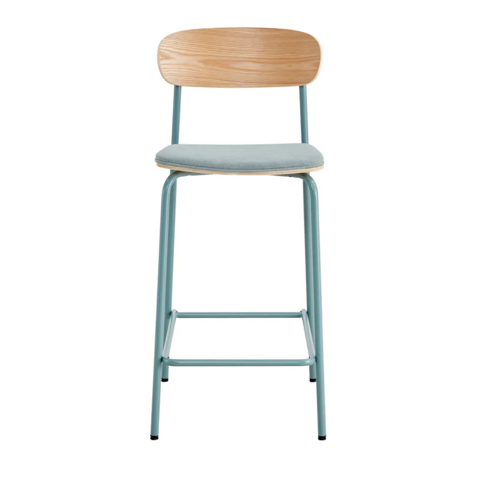 ARNO Lot de 2 chaises de bar en tissu et métal 66 cm