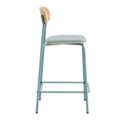 ARNO Lot de 2 chaises de bar en tissu et métal 66 cm