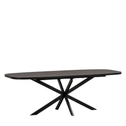 ARROS Table à manger extensible ovale 8 à 10 personnes en bois et métal