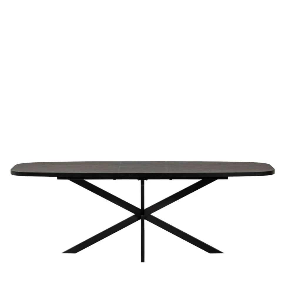 ARROS Table à manger extensible ovale 8 à 10 personnes en bois et métal