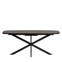 ARROS Table à manger extensible ovale 8 à 10 personnes en bois et métal