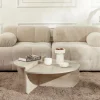 ASYA Lot de 2 tables basses effet travertin