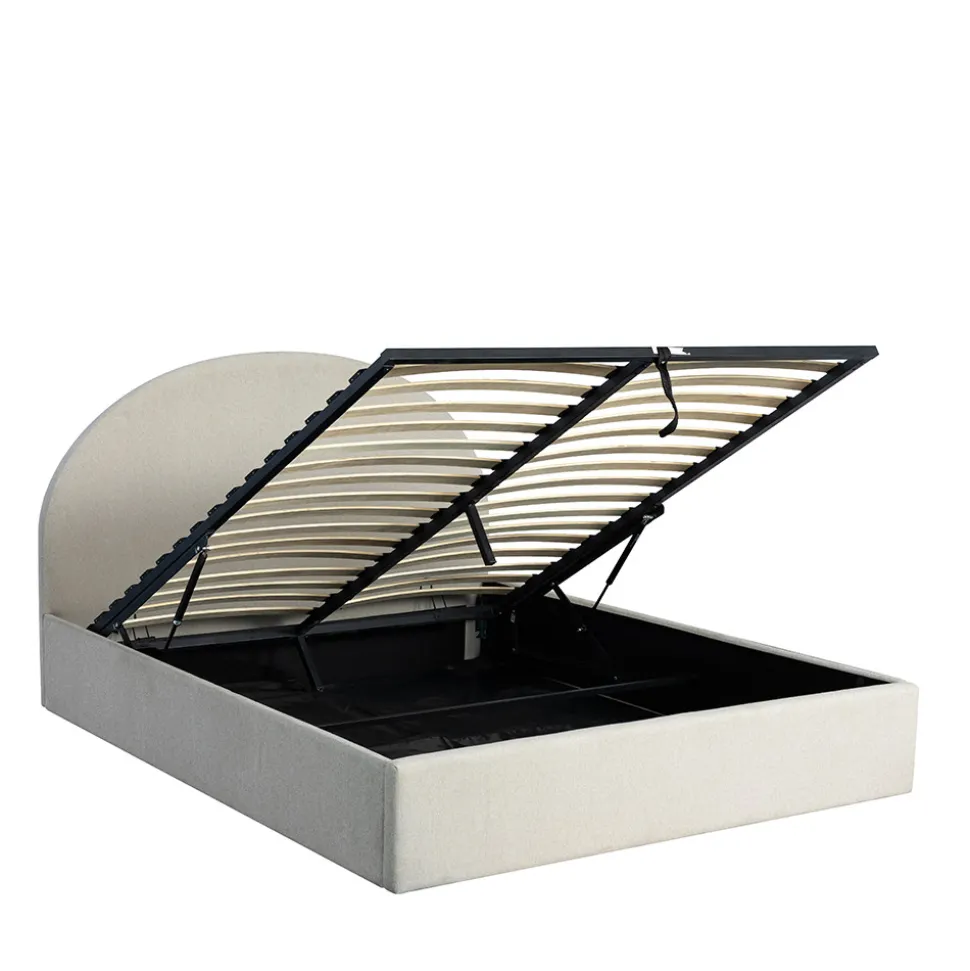 BACKO Lit coffre en tissu 160x200cm