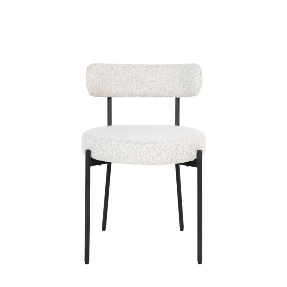 BADALONA Lot de 2 chaises en tissu bouclette et métal