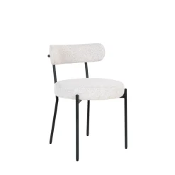 BADALONA Lot de 2 chaises en tissu bouclette et métal