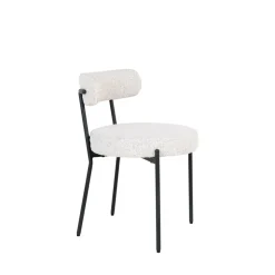 BADALONA Lot de 2 chaises en tissu bouclette et métal
