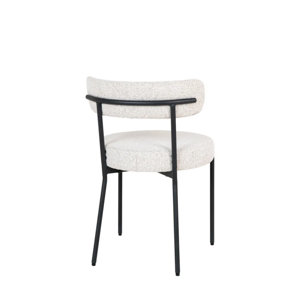 BADALONA Lot de 2 chaises en tissu bouclette et métal