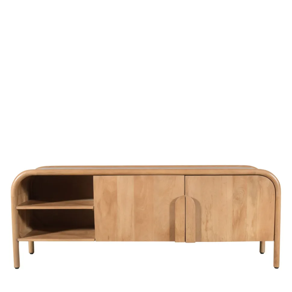 BALI Meuble TV 2 portes en bois massif L150cm