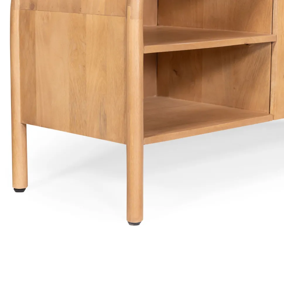 BALI Meuble TV 2 portes en bois massif L150cm