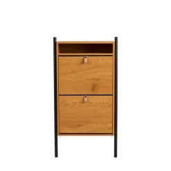 BARCO Meuble à chaussures 2 portes en bois et métal L62cm