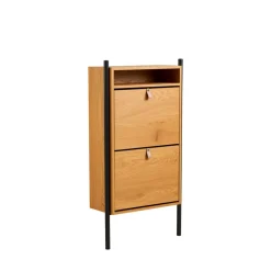 BARCO Meuble à chaussures 2 portes en bois et métal L62cm