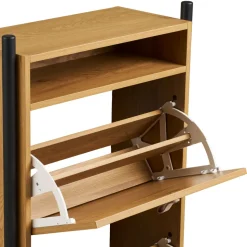 BARCO Meuble à chaussures 2 portes en bois et métal L62cm