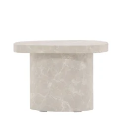 BASTAD Table d'appoint organique en effet marbre 50x30cm