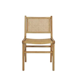 BASUKI Lot de 2 chaises en teck et cannage