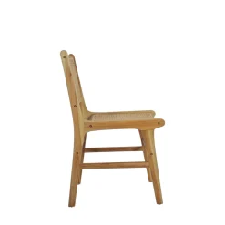BASUKI Lot de 2 chaises en teck et cannage