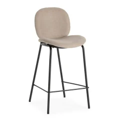 BEGA Lot de 2 chaises de bar en tissu et métal H65cm