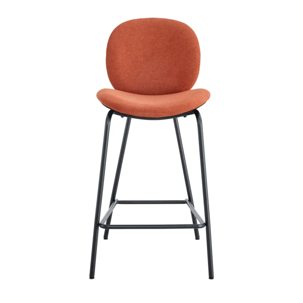 BEGA Lot de 2 chaises de bar en tissu et métal H65cm