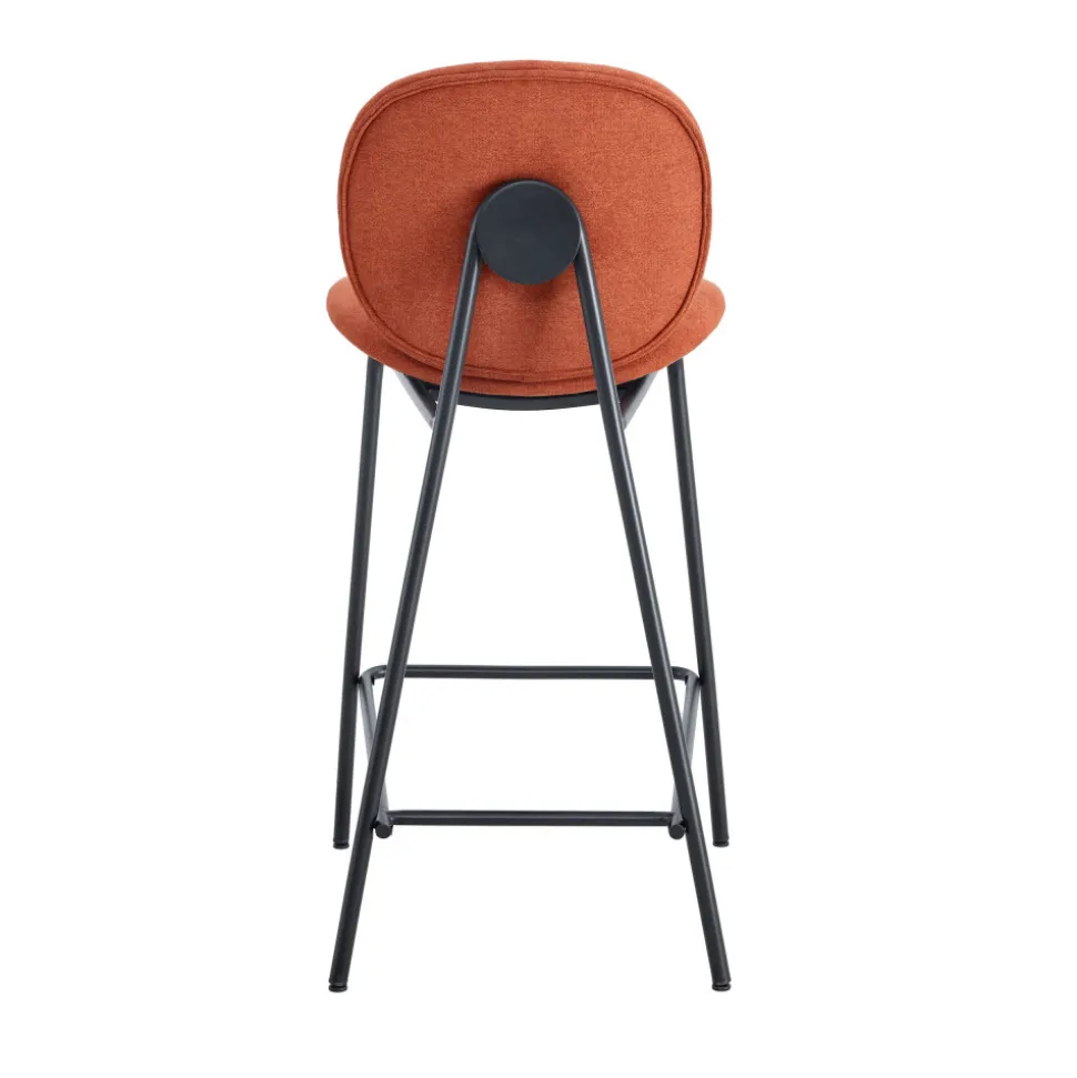 BEGA Lot de 2 chaises de bar en tissu et métal H65cm