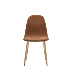 BELLA Lot de 2 chaises en tissu piètement effet bois