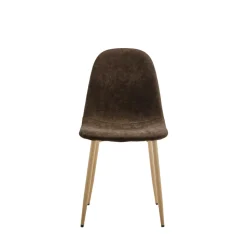 BELLA Lot de 2 chaises en tissu piètement effet bois