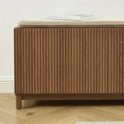 BELLY Banc d'entrée avec rangement à chaussures en bois L112cm