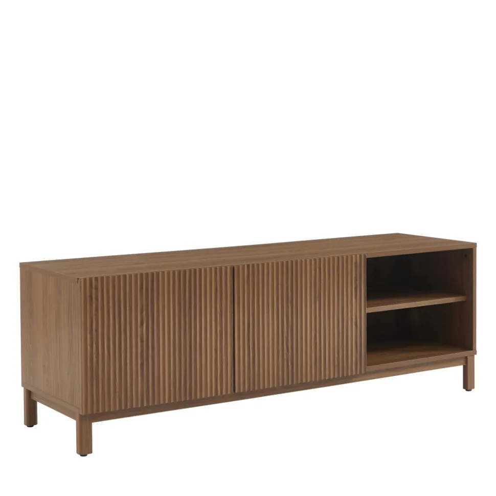 BELLY Meuble TV 2 portes en bois L140cm