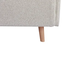 BELUSHI Canapé convertible 2 places en tissu bouclette pieds bois clair