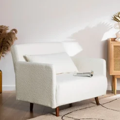 BELUSHI Fauteuil convertible en tissu bouclette