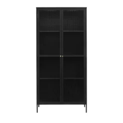 BJORN Vaisselier 2 portes en verre stié et métal H190cm