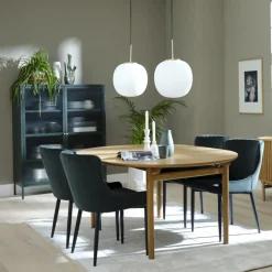 BJORN Vaisselier 2 portes en verre strié et métal H140cm