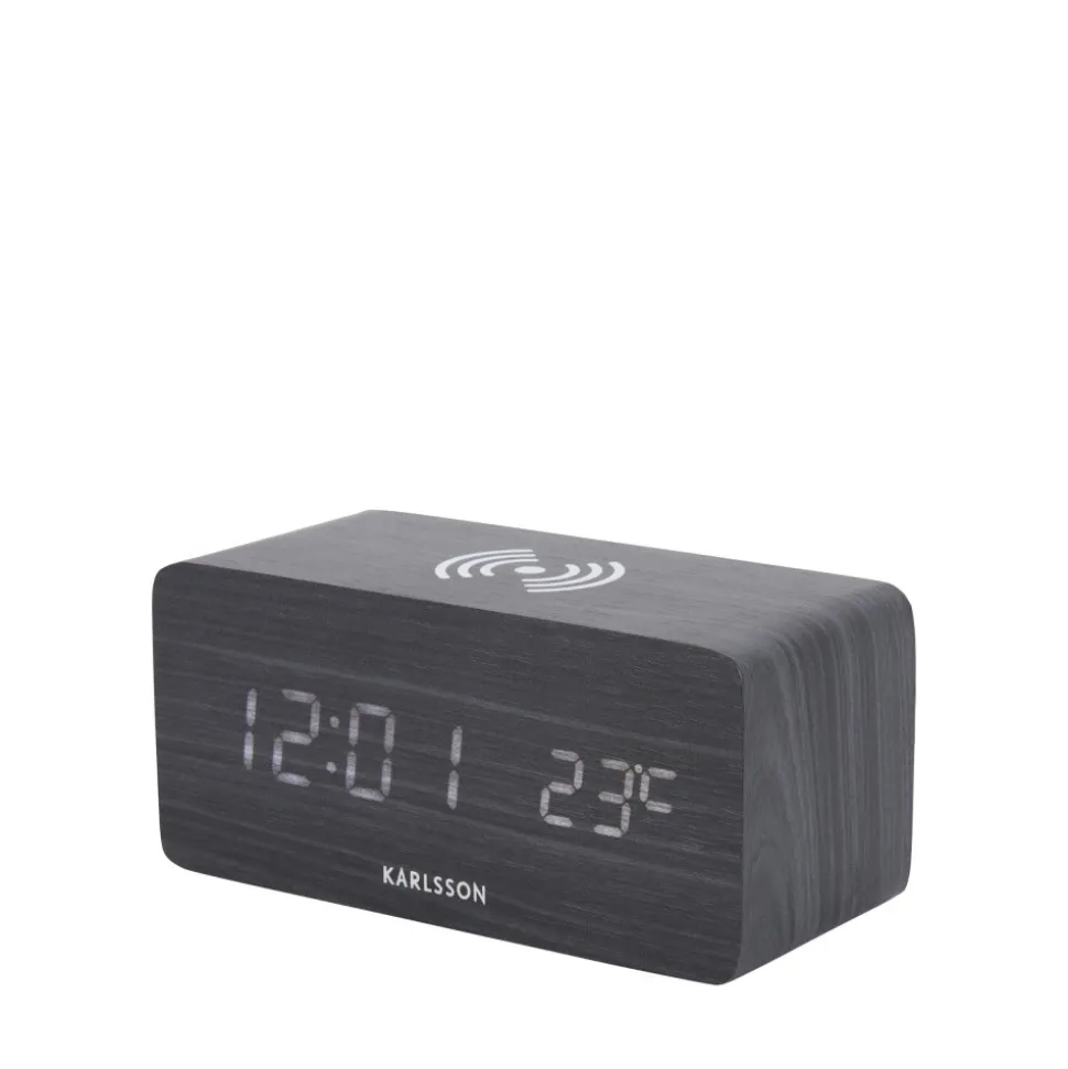 BLOCK Réveil en bois avec chargeur téléphone