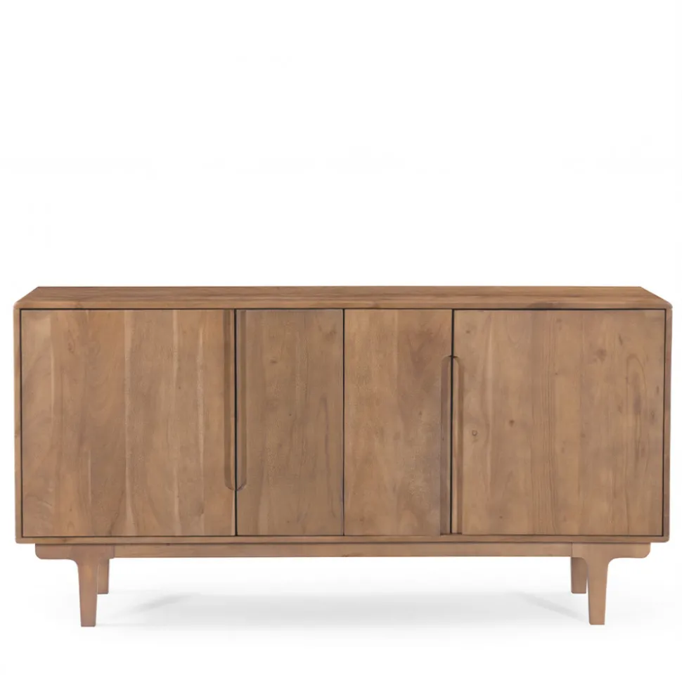 BOGOR Buffet 4 portes en bois massif L150cm