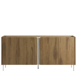 BOXY Buffet 4 portes en bois et effet travertin L180cm