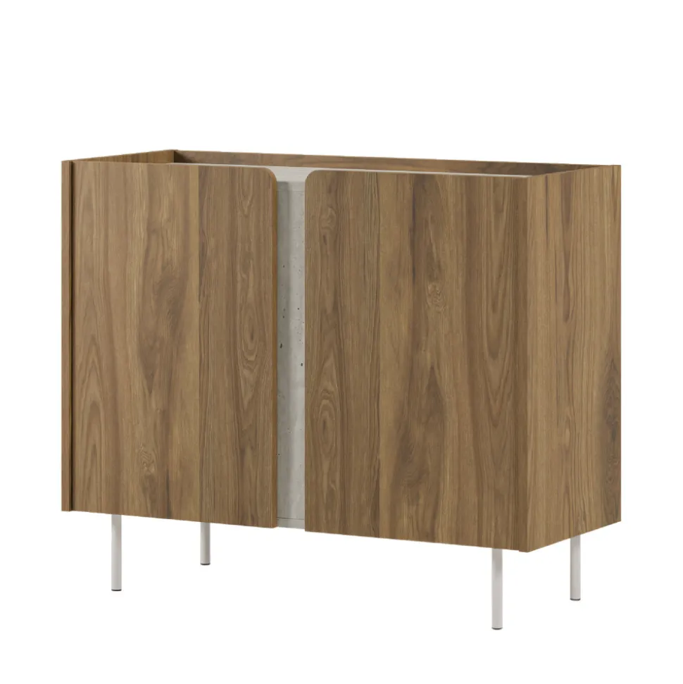 BOXY Buffet 2 portes en bois et métal L100cm
