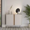BOXY Buffet 2 portes en bois et métal L100cm