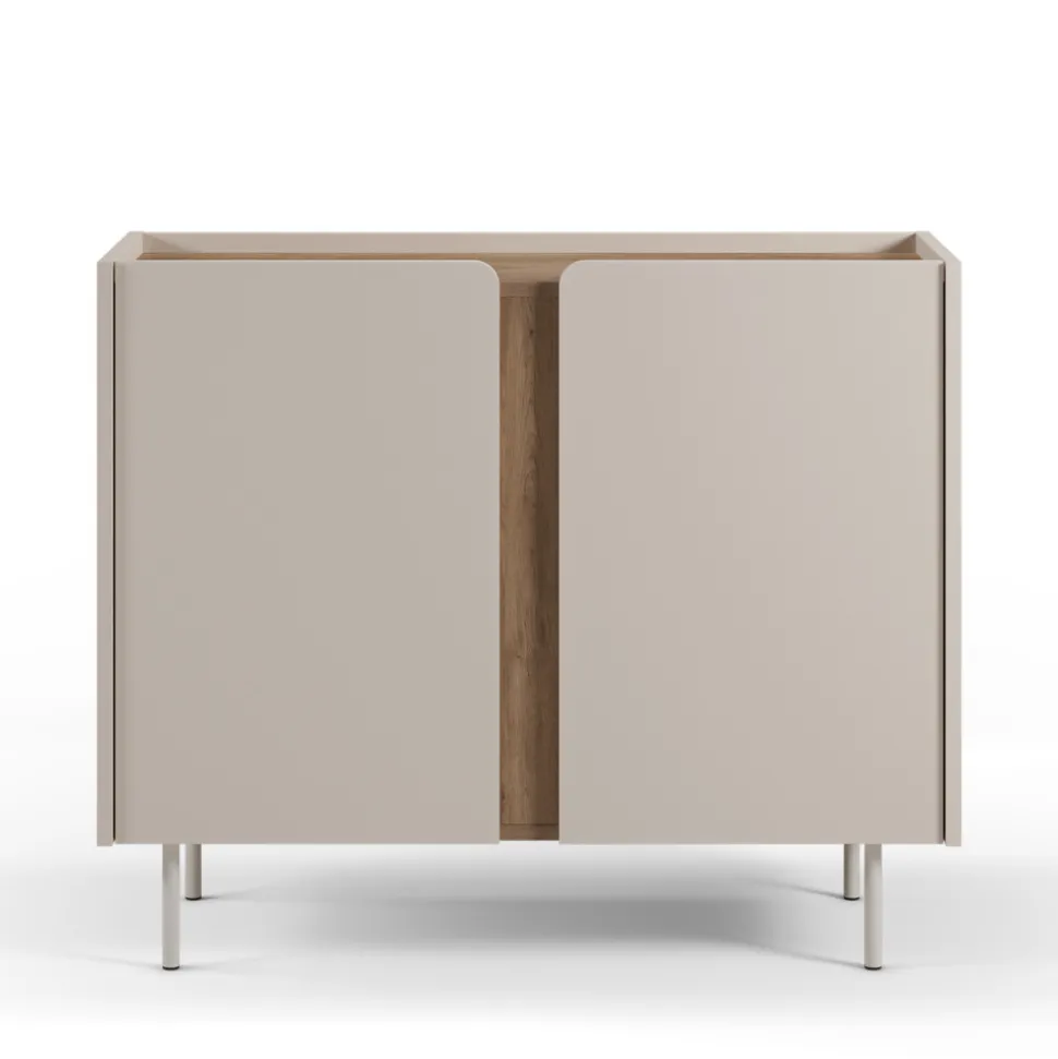 BOXY Buffet 2 portes en bois et métal L100cm