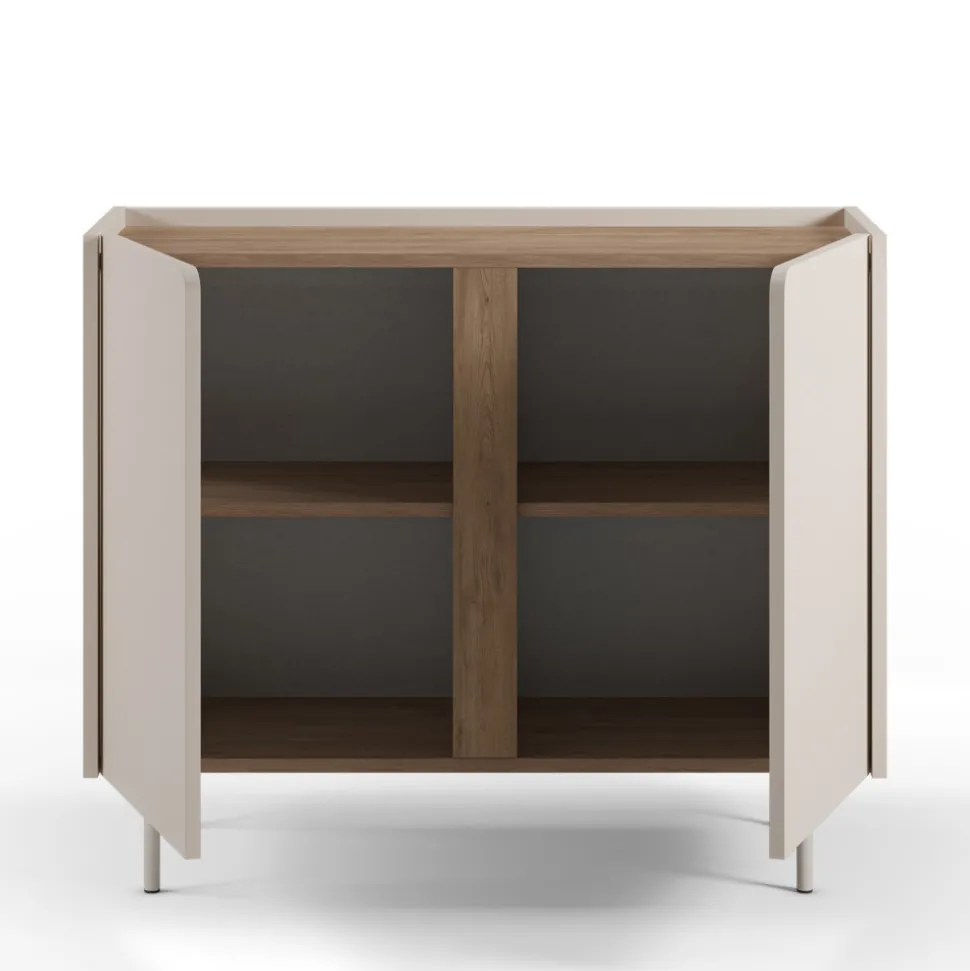 BOXY Buffet 2 portes en bois et métal L100cm