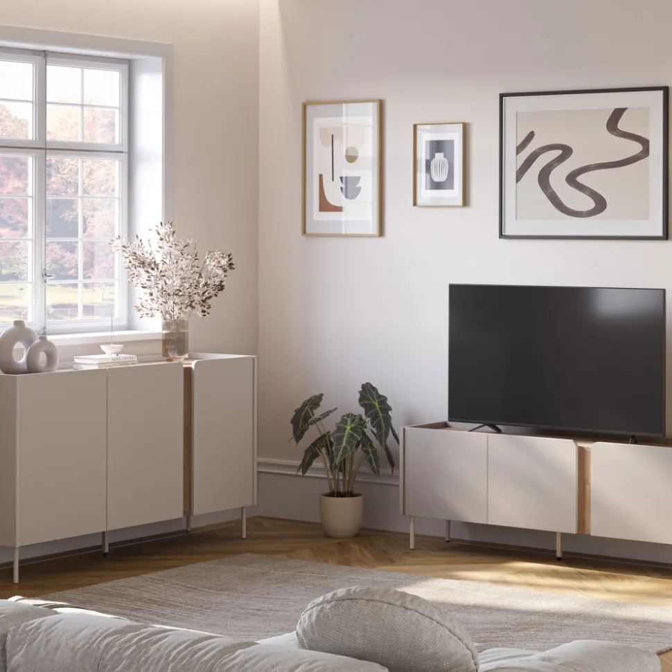 BOXY Buffet 3 portes en bois et métal L150cm