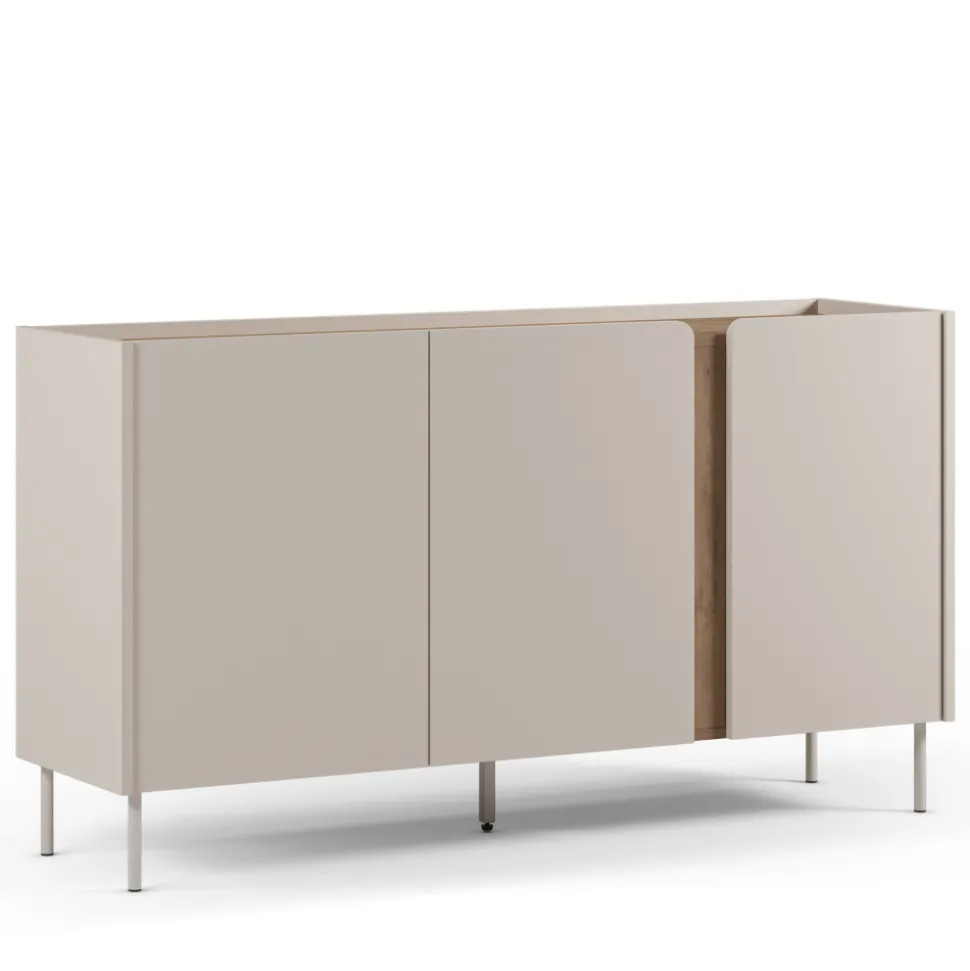 BOXY Buffet 3 portes en bois et métal L150cm