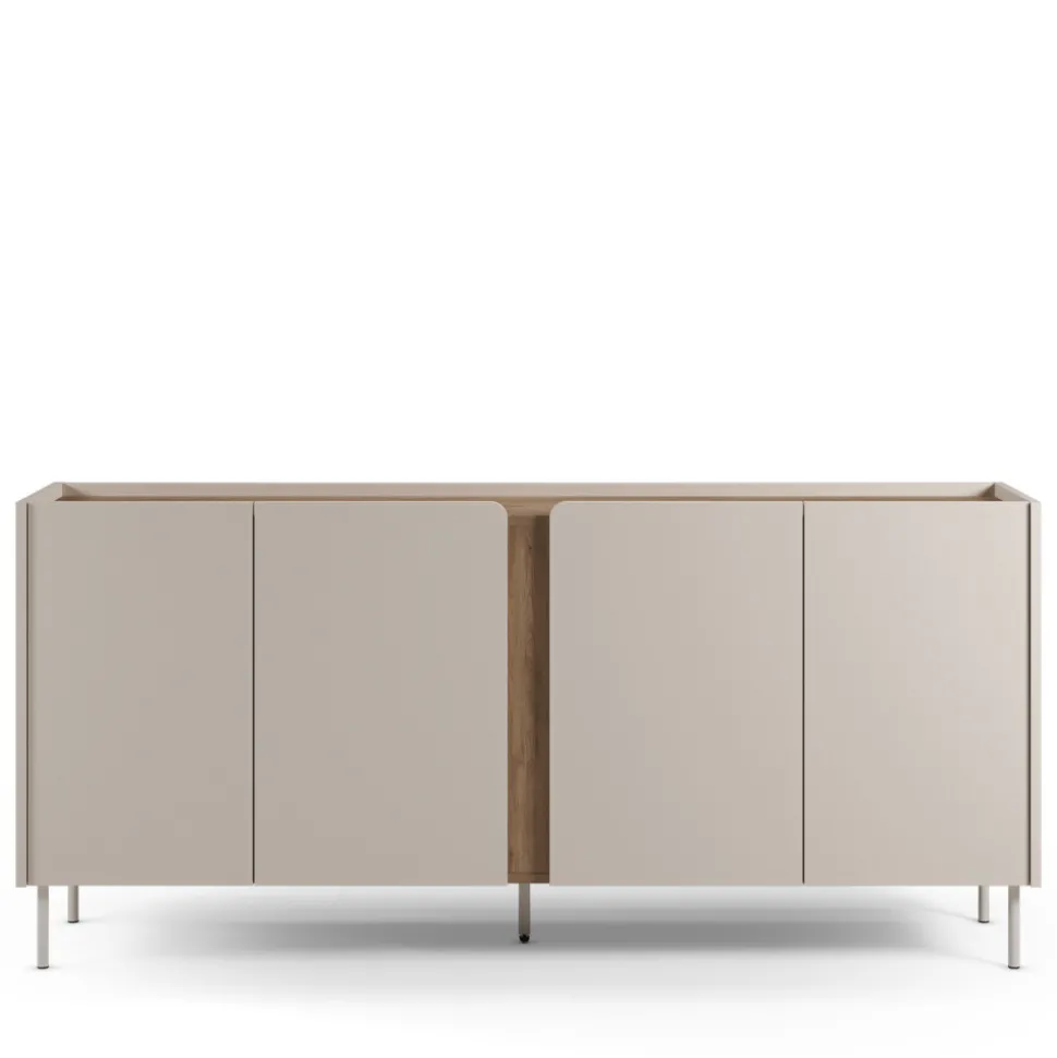 BOXY Buffet 4 portes en bois et métal L180cm