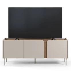 BOXY Meuble TV 3 portes en bois et métal L140cm